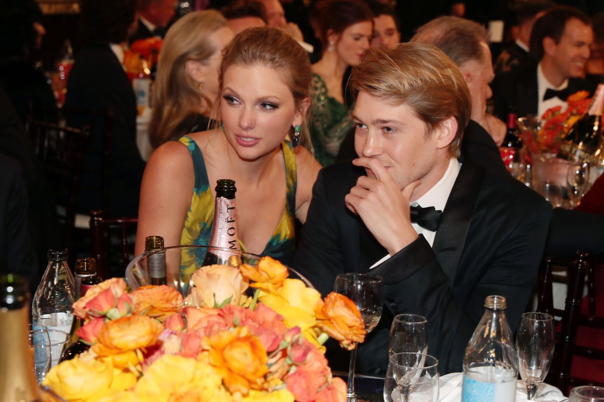 BEVERLY HILLS, CALIFORNIA - JANUARY 05: 77th ANNUAL GOLDEN GLOBE AWARDS -- Pictured: (l-r) Taylor Swift and Joe Alwyn at the 77th Annual Golden Globe Awards held at the Beverly Hilton Hotel on January 5, 2020. -- (Photo by Christopher Polk/NBC/NBCU Photo Bank)