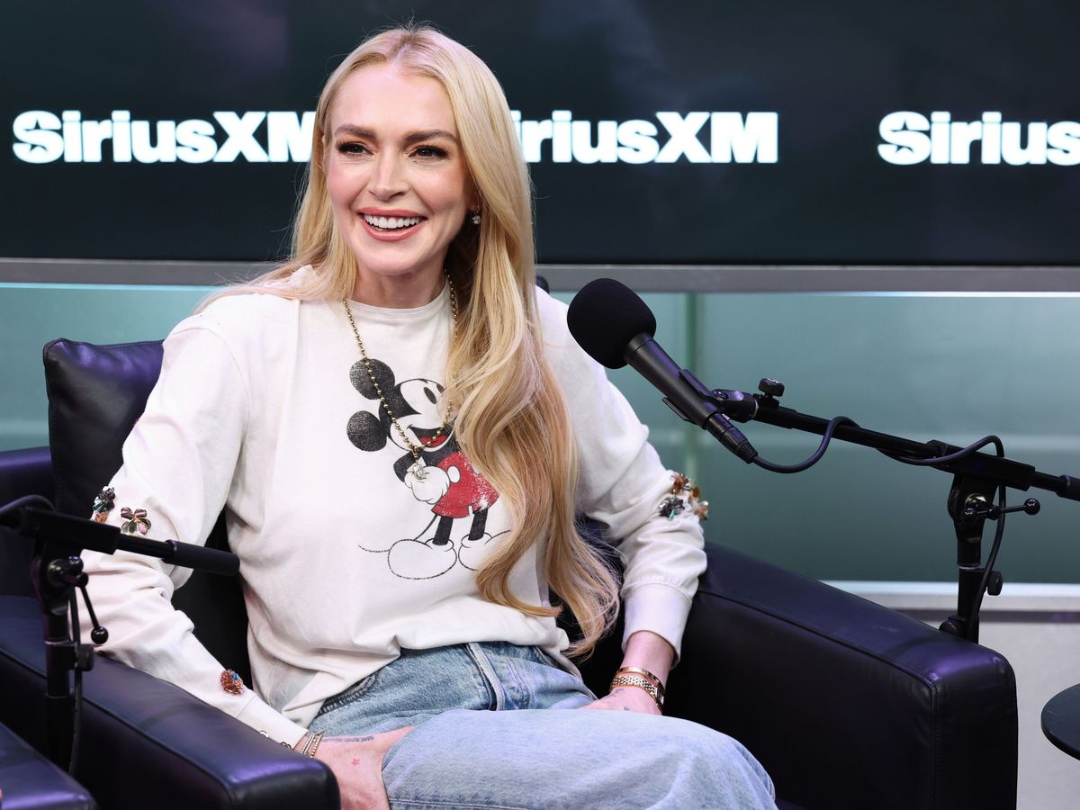 Lindsay Lohan a SiriusXM's interjún New Yorkban. 