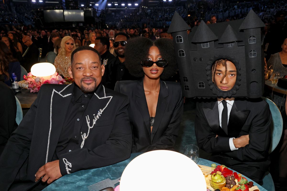Will Smith, Willow Smith és a nepo baby Jaden Smith egy eseményen 