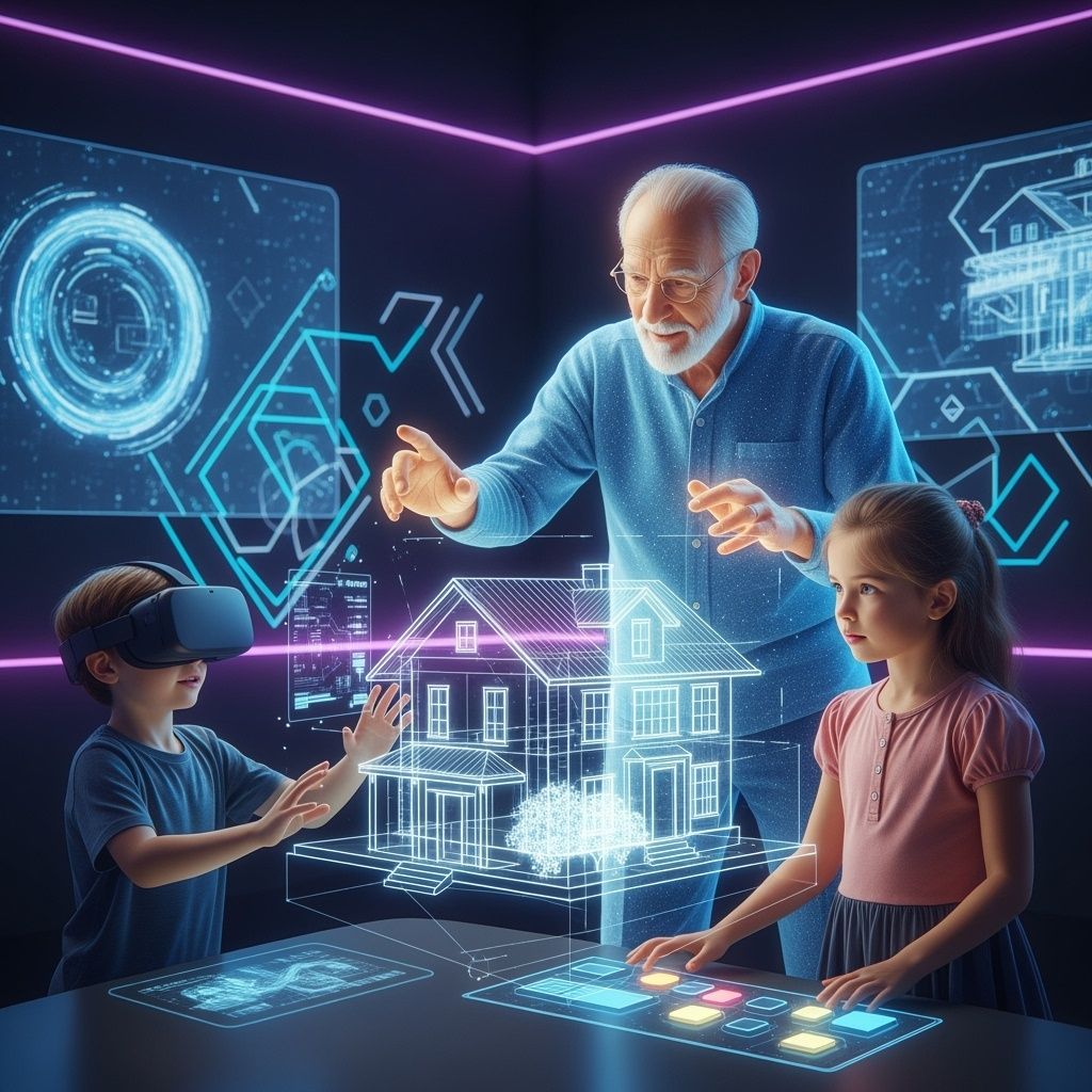 A Z generációs nagypapa hologramos építőjátékkal játszik az unokáival