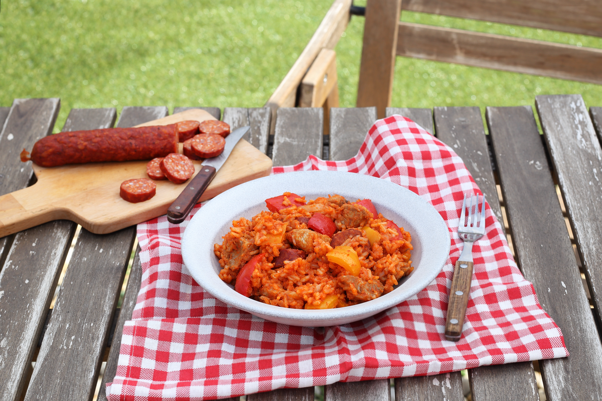 Jambalaya recept, rizses hús egytálétel
