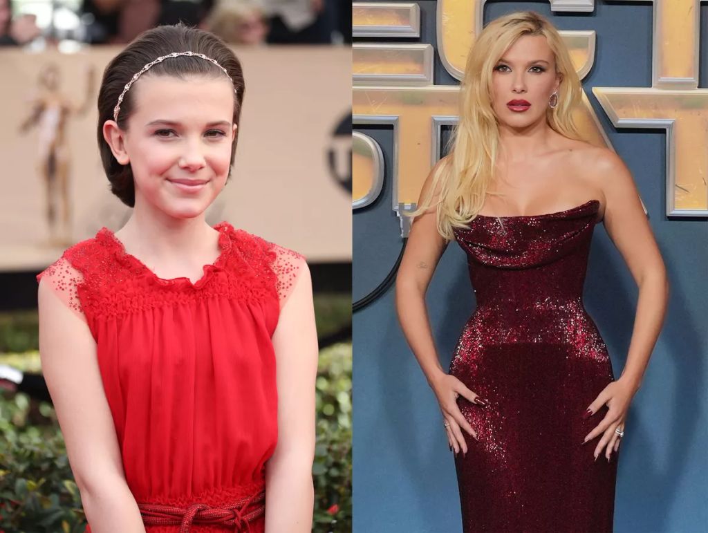 Millie Bobby Brown (Eleven) például a 12 éves, 145 centis telekinetikus képességekkel rendelkező kislányból 162 centis menyasszonnyá érett – pontosaban már feleséggé, mivel John Bon Jovi fia, Jake Bongiovi volt az a szerencsés, aki tavaly májusban ujjára