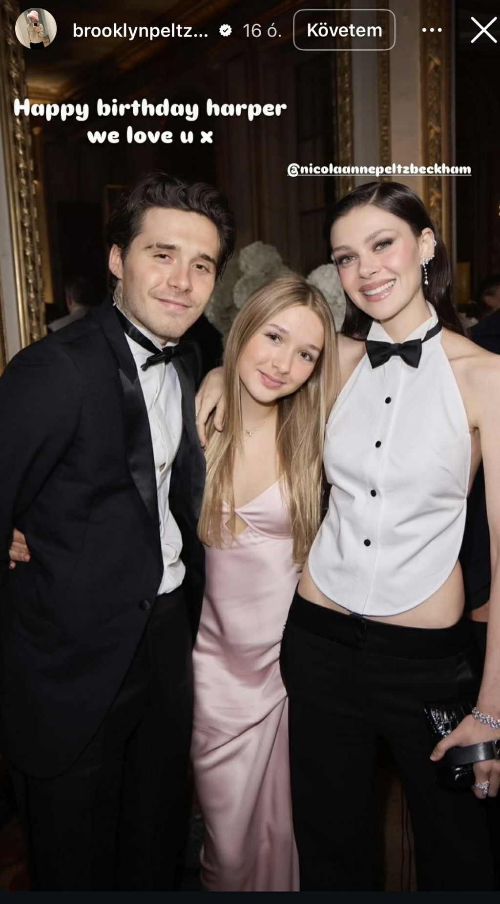 Brooklyn Beckham és Nicola Peltz felköszöntötte Harpert