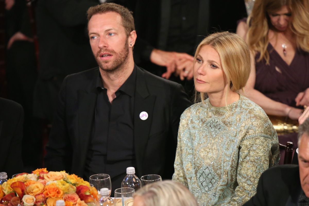 BEVERLY HILLS, CA - JANUARY 12:  71st ANNUAL GOLDEN GLOBE AWARDS -- Pictured: (l-r) Singer Chris Martin and actress Gwyneth Paltrow at the 71st Annual Golden Globe Awards held at the Beverly Hilton Hotel on January 12, 2014 --  (Photo by Christopher Polk/NBC/NBCU Photo Bank/NBC)