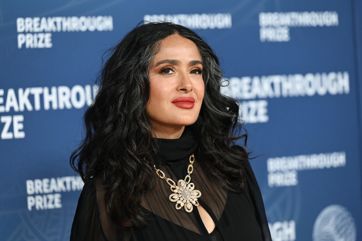 Salma Hayek Pinault at The 11th Breakthrough Prize Ceremony held at Barker Hanger on April 05, 2025 in Santa Monica, California. (Photo by Gilbert Flores/Variety via Getty Images)