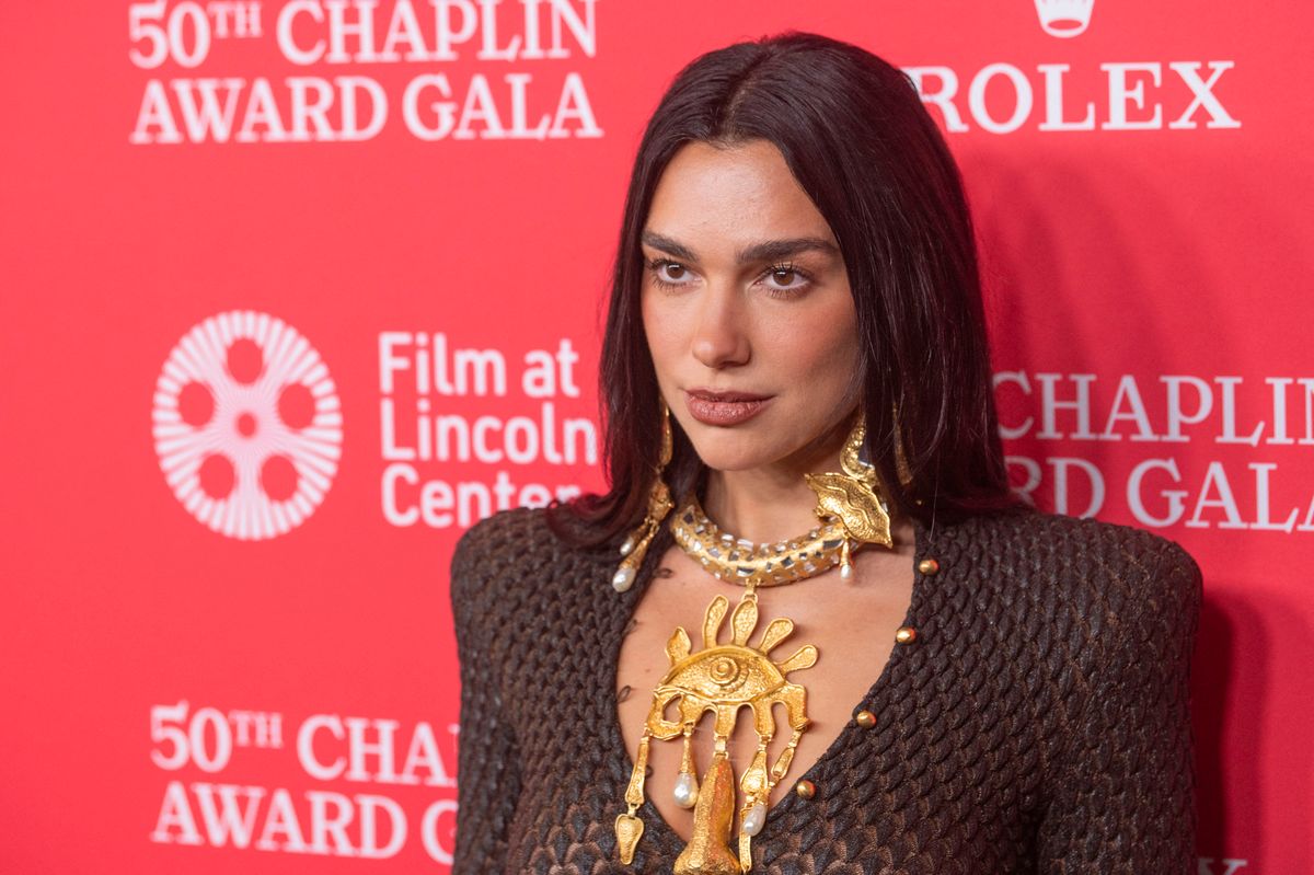 Dua Lipa attends the 50th Chaplin Award Gala at Alice Tully Hall at Lincoln Center in New York, New York, USA, on April 28, 2025. (Photo by Thenews2/NurPhoto) (Photo by Thenews2, M10s / NurPhoto via AFP)