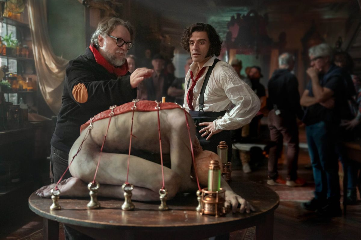 4-8-2025

'Frankenstein' behind-the-scenes film stills

Pictured: Director Guillermo del Toro, Oscar Isaac,Image: 1027685318, License: Rights-managed, Restrictions: , Model Release: no