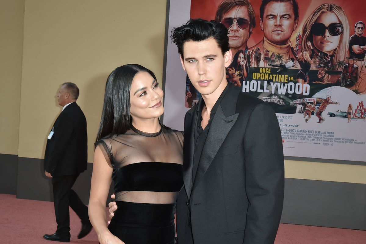 HOLLYWOOD, CALIFORNIA - JULY 22: Vanessa Hudgens and Austin Butler attend the Los Angeles premiere of "Once Upon A Time In Hollywood" at TCL Chinese Theatre on July 22, 2019 in Hollywood, California. (Photo by David Crotty/Patrick McMullan via Getty Images)