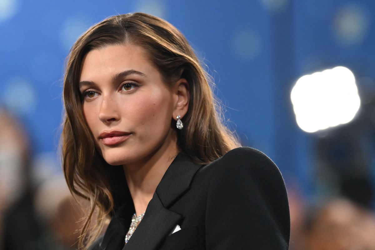 US model Hailey Bieber arrives for the 2025 Met Gala at the Metropolitan Museum of Art on May 5, 2025, in New York. The Gala raises money for the Metropolitan Museum of Art's Costume Institute. The 2025 Met Gala is themed "Tailored for You," aligning with the Costume Institutes exhibition, "Superfine: Tailoring Black Style," set to open to the public on May 10. (Photo by Angela WEISS / AFP)