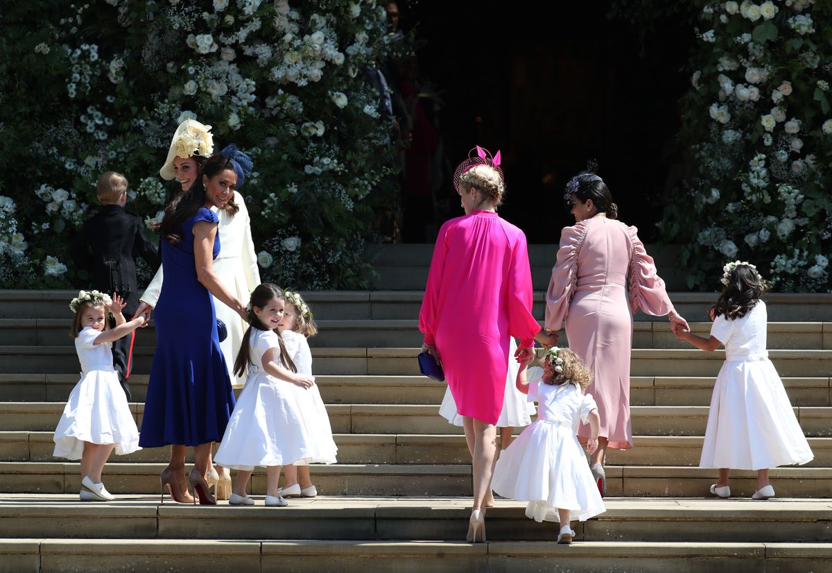 Jessica Mulroney - kék ruhában - Meghan Markle és Harry herceg esküvőjén 2018 május 19-én