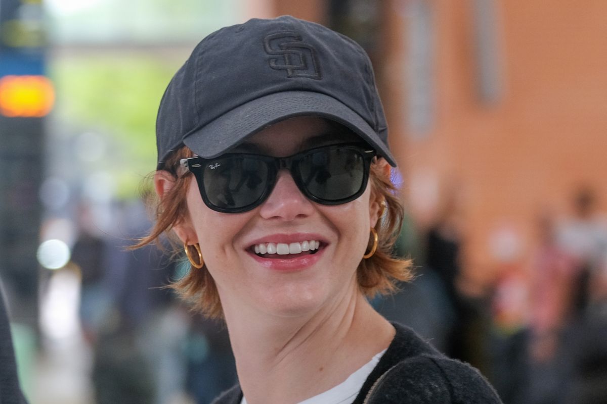 VENICE, ITALY - AUGUST 26: Emma Stone is seen arriving ahead of the 82nd Venice International Film Festival 2025 on August 26, 2025 in Venice, Italy. (Photo by Stefano Mazzola/GC Images)