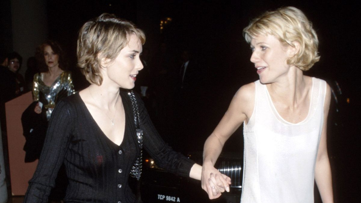 (NO TABLOIDS)    Winona Ryder & Gwyneth Paltrow during 55th Annual Golden Globe Awards at the Beverly Hilton Hotel in Beverly Hills, California.  (Photo by Kevin Mazur/WireImage)