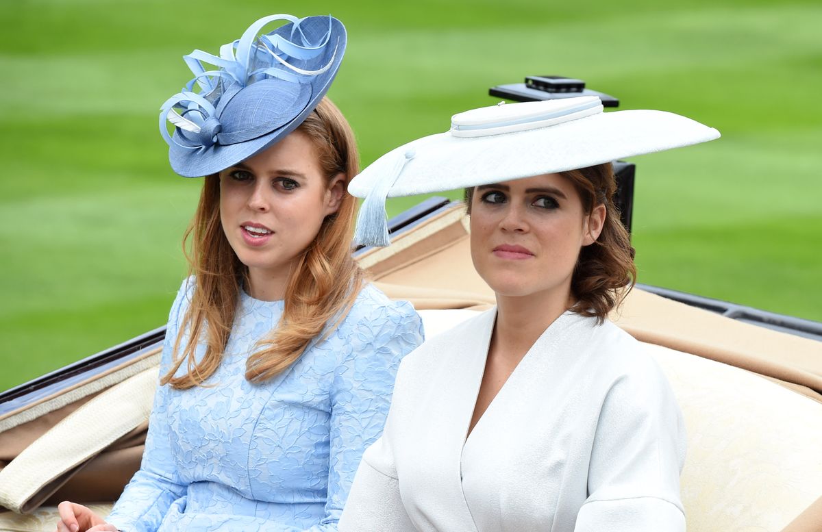 19 June 2018.....Royal Ascot 2018 held at Ascot Racecourse, Ascot, Berkshire...Here: Princess Beatrice& Princess Eugenia..Credit: Justin Goff/Goffphotos.com........ (Photo by Justin Goff Photos/Getty Images)