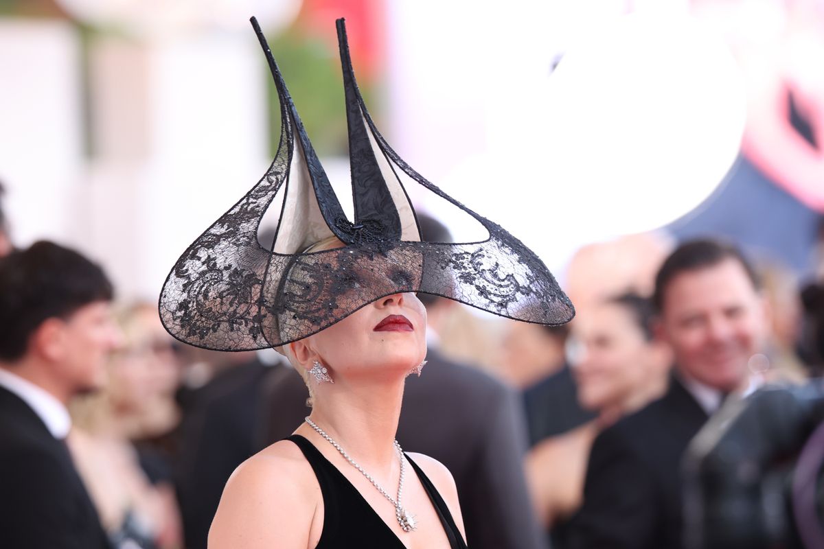VENICE, ITALY - SEPTEMBER 04: Lady Gaga attends the "Joker: Folie à Deux" red carpet during the 81st Venice International Film Festival at Sala Grande on September 04, 2024 in Venice, Italy. (Photo by Daniele Venturelli/WireImage)