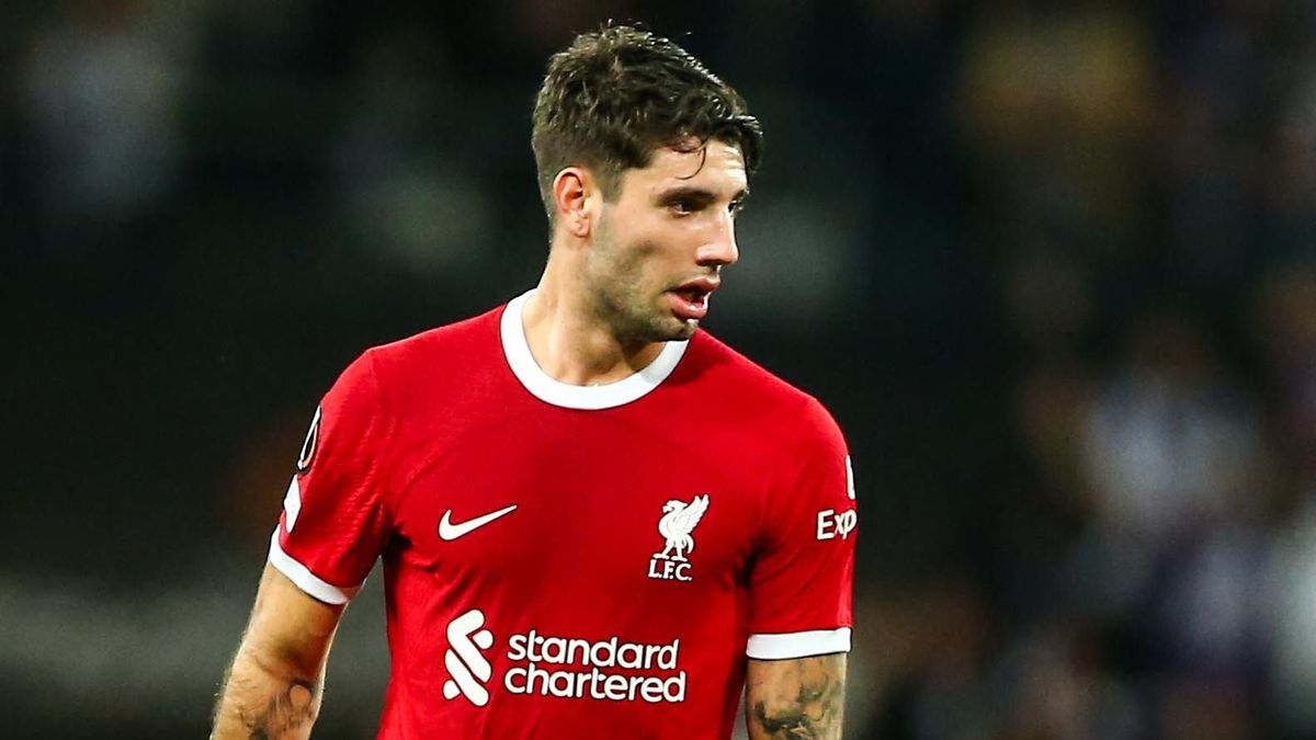 Liverpool's Dominik Szoboszlai during the UEFA Europa League Group E football match between Toulouse FC (TFC) and Liverpool at the Stadium de Toulouse, France, on November 9, 2023.  (Photo by Ibrahim Ezzat/NurPhoto) (Photo by Ibrahim Ezzat / NurPhoto via AFP)