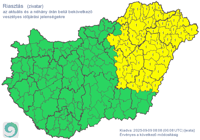 Az ország egyik felében viharos időjárás várható
