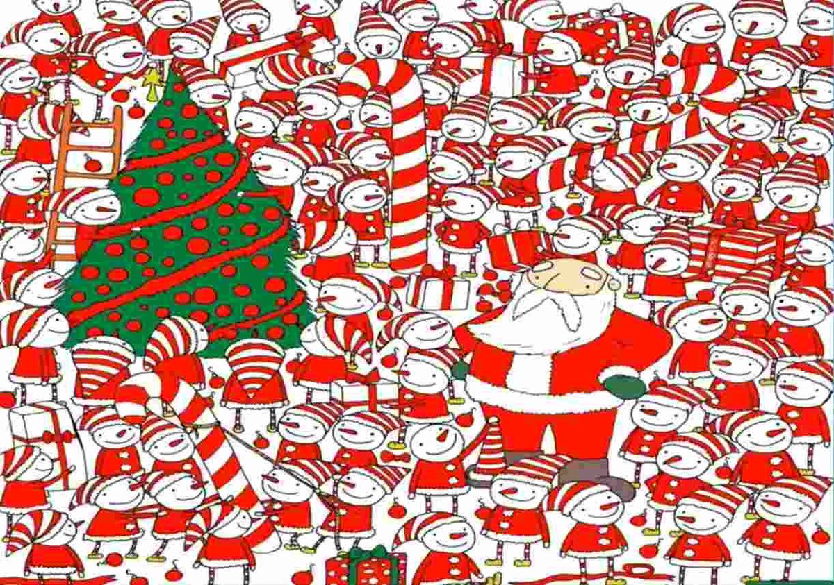 IQ-teszt: találd meg a Mikulás sapkáját 15 másodperc alatt.