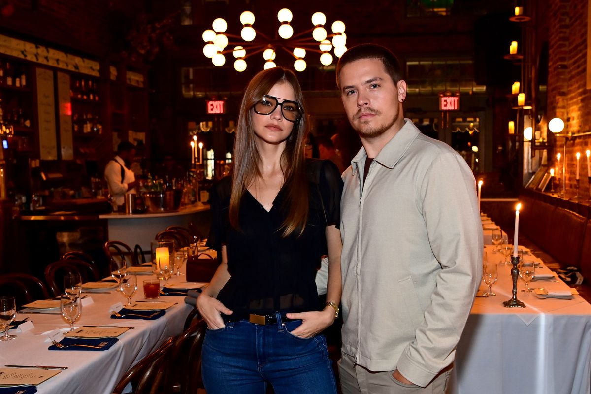 NEW YORK, NEW YORK - SEPTEMBER 10: (L-R) Barbara Palvin and Dylan Sprouse attend as PAIGE hosts a private NYFW dinner at Carbone with Barbara Palvin & Dylan Sprouse at Sadelle's on September 10, 2025 in New York City. (Photo by Roy Rochlin/Getty Images for PAIGE)