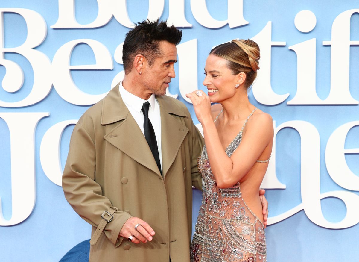 Colin Farrell, Margot Robbie at the "A Big Bold Beautiful Journey" UK Premiere held at the ODEON Luxe Leicester Square cinema on September 11, 2025 in London, England. (Photo by Tim P. Whitby/Variety via Getty Images)