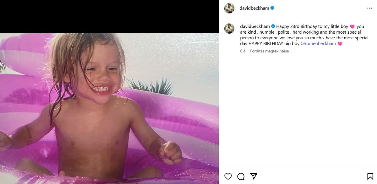 Így köszöntötte édesapja Romeo Beckhamet