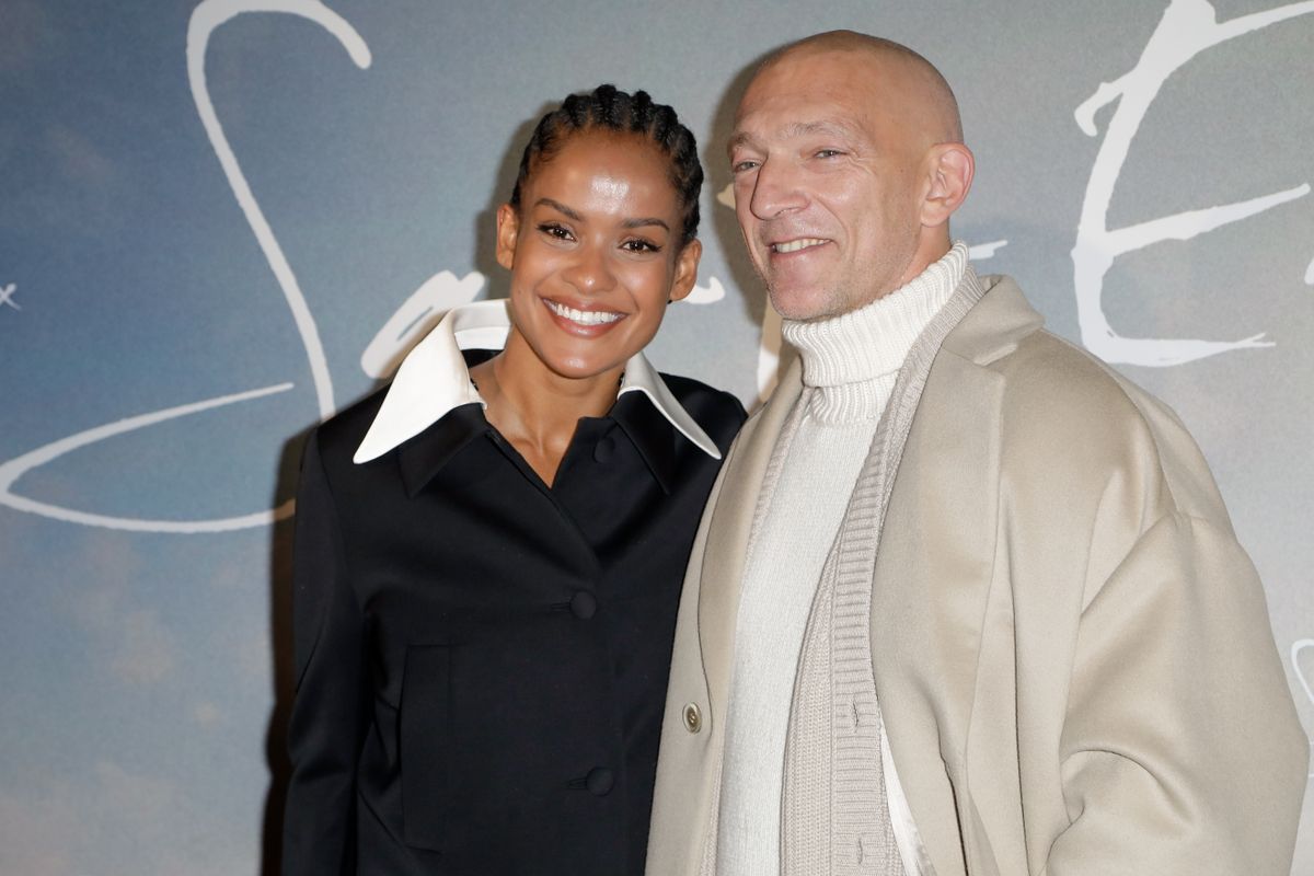 PARIS, FRANCE - NOVEMBER 19: Narah Baptista and Vincent Cassel attend the "Saint-Ex" Premiere at Pathe Wepler on November 19, 2024 in Paris, France. (Photo by Antoine Flament/Getty Images)
