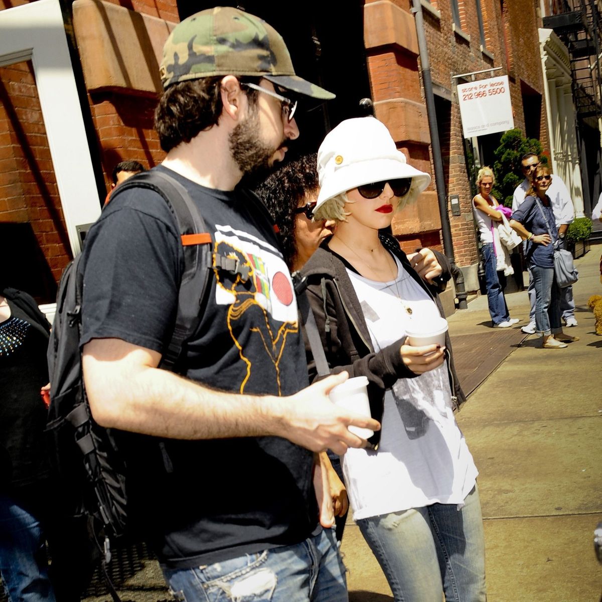 Jordan Bratman, Christina Aguilera, leave their Soho hotel out and about for CELEBRITY CANDIDS - SATURDAY, , New York, NY May 8, 2010