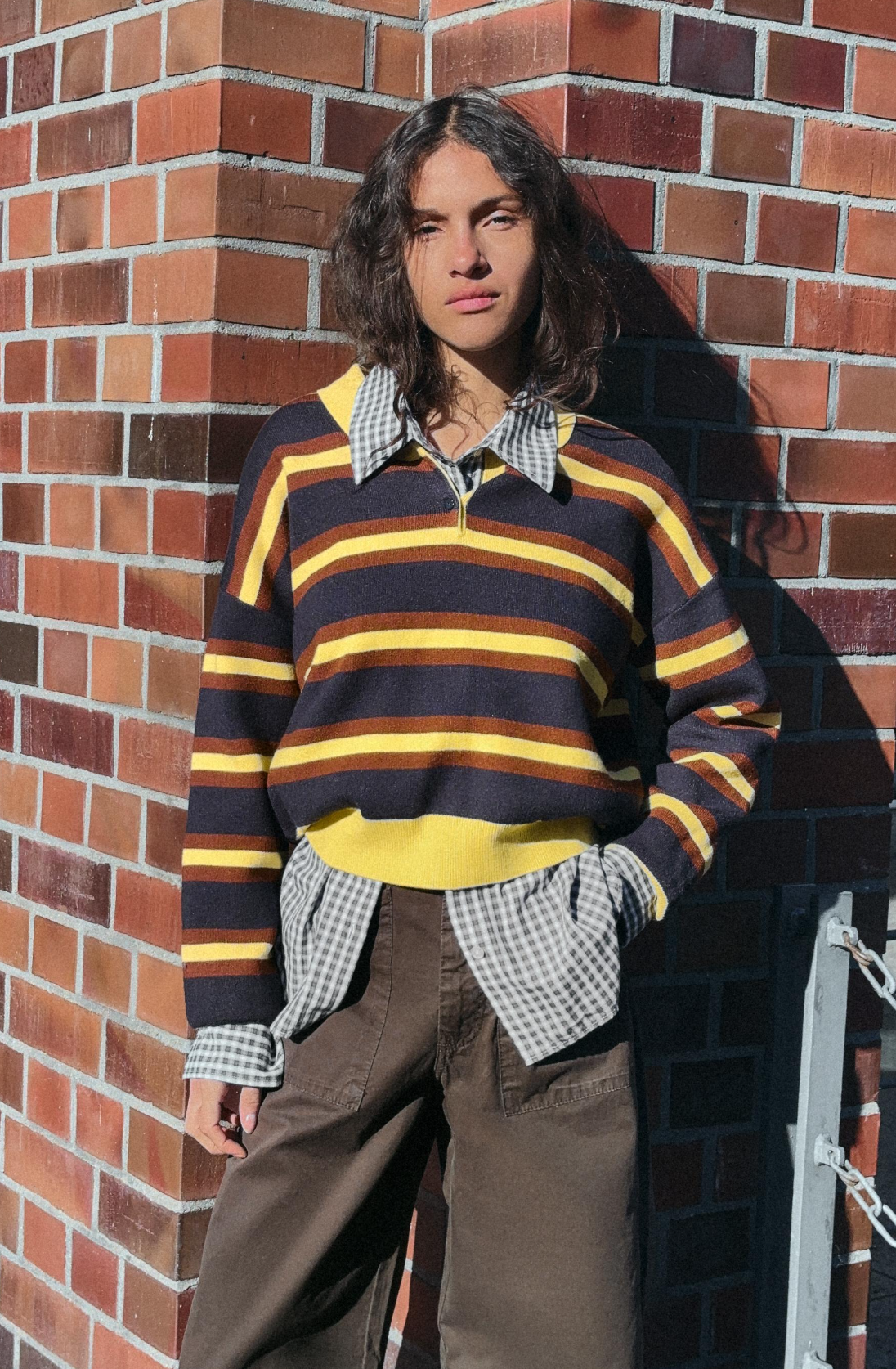 csíkos kötött pulóver a Zarában