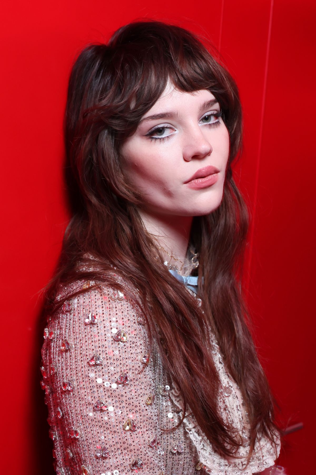 PARIS, FRANCE - MARCH 09: Sophie Thatcher attends Valentino "Le meta-theatre des intimites" show as part of Paris Fashion Week on March 09, 2025 in Paris, France. (Photo by Victor Boyko/Getty Images for Valentino)