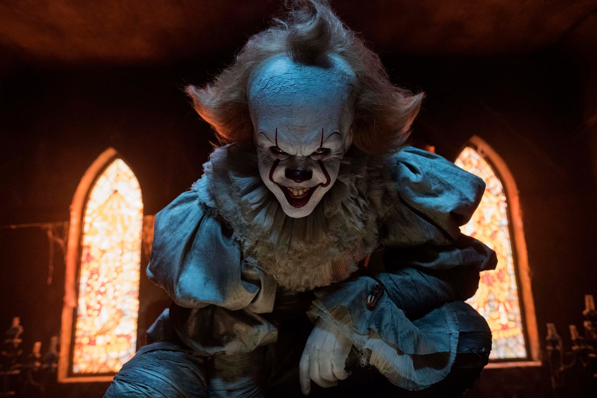 RELEASE DATE: September 8, 2017 TITLE: It STUDIO: New Line Cinema DIRECTOR: Andy Muschietti PLOT: A group of bullied kids band together when a shapeshifting demon, taking the appearance of a clown, begins hunting children. STARRING: BILL SKARSGARD as Pennywise.