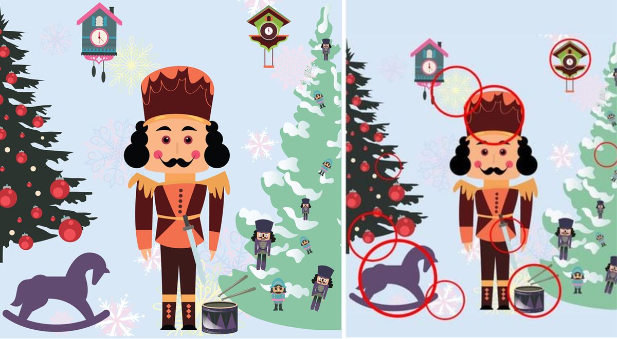 Diótörős különbségkereső IQ-teszt megoldása.