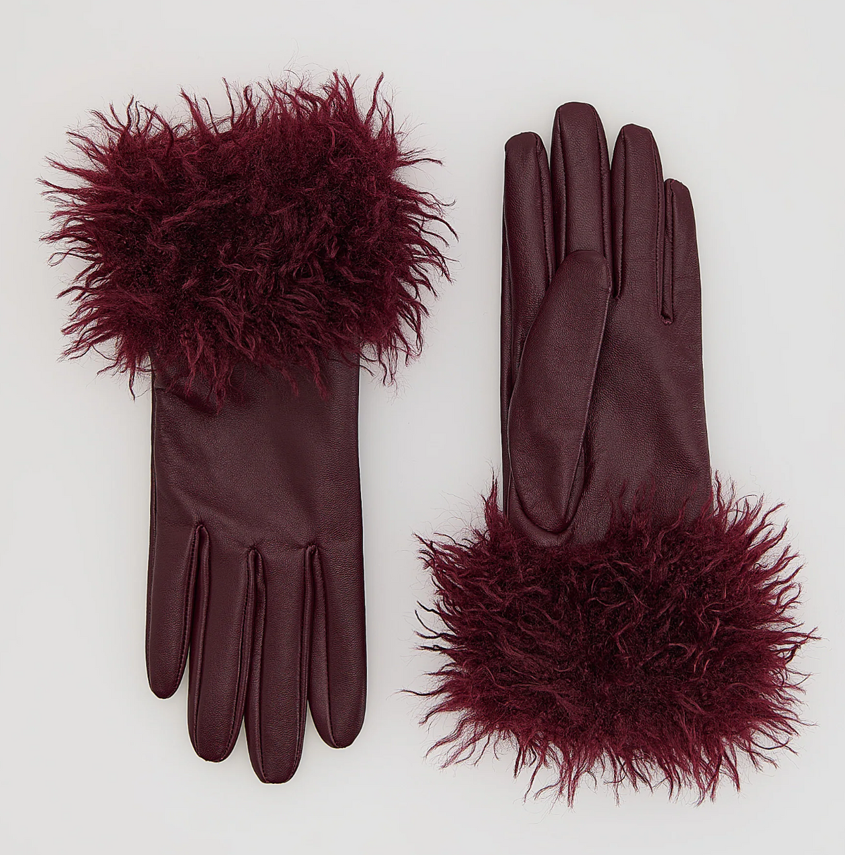 szőrmés bőrkesztyű