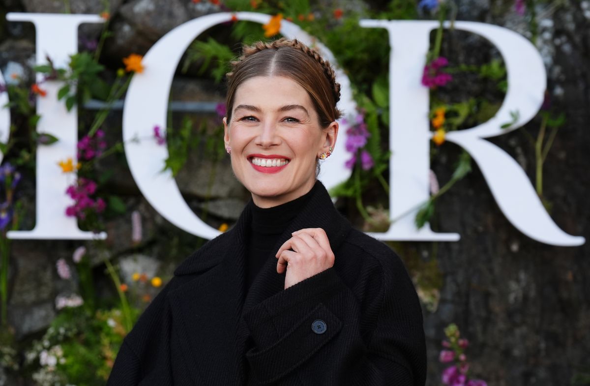 Rosamund Pike attends the Dior Cruise 2025 show at Drummond Castle, Perthshire. Picture date: Monday June 3, 2024. (Photo by Andrew Milligan/PA Images via Getty Images)