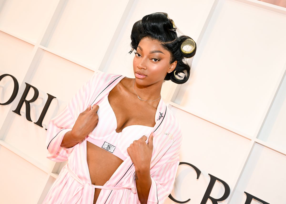 Angel Reese at the 2025 Victoria's Secret Fashion Show held at Steiner Studios on October 15, 2025 in New York, New York. (Photo by Gilbert Flores/Variety via Getty Images)