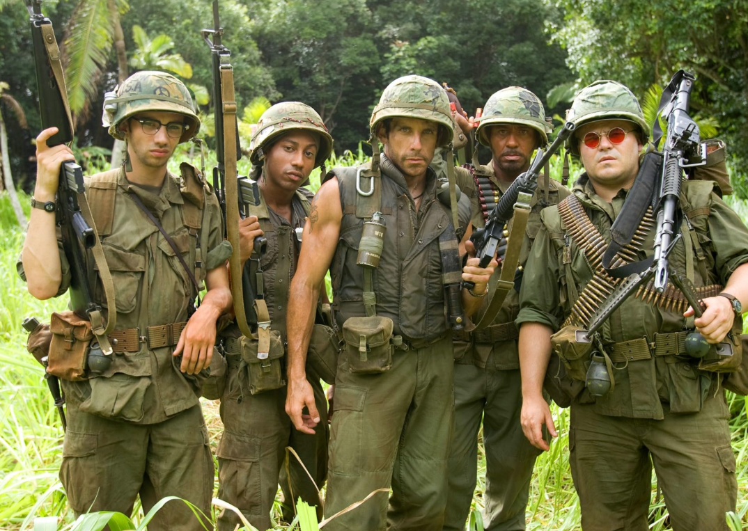 Ben Stiller a Trópusi vihar forgatásán