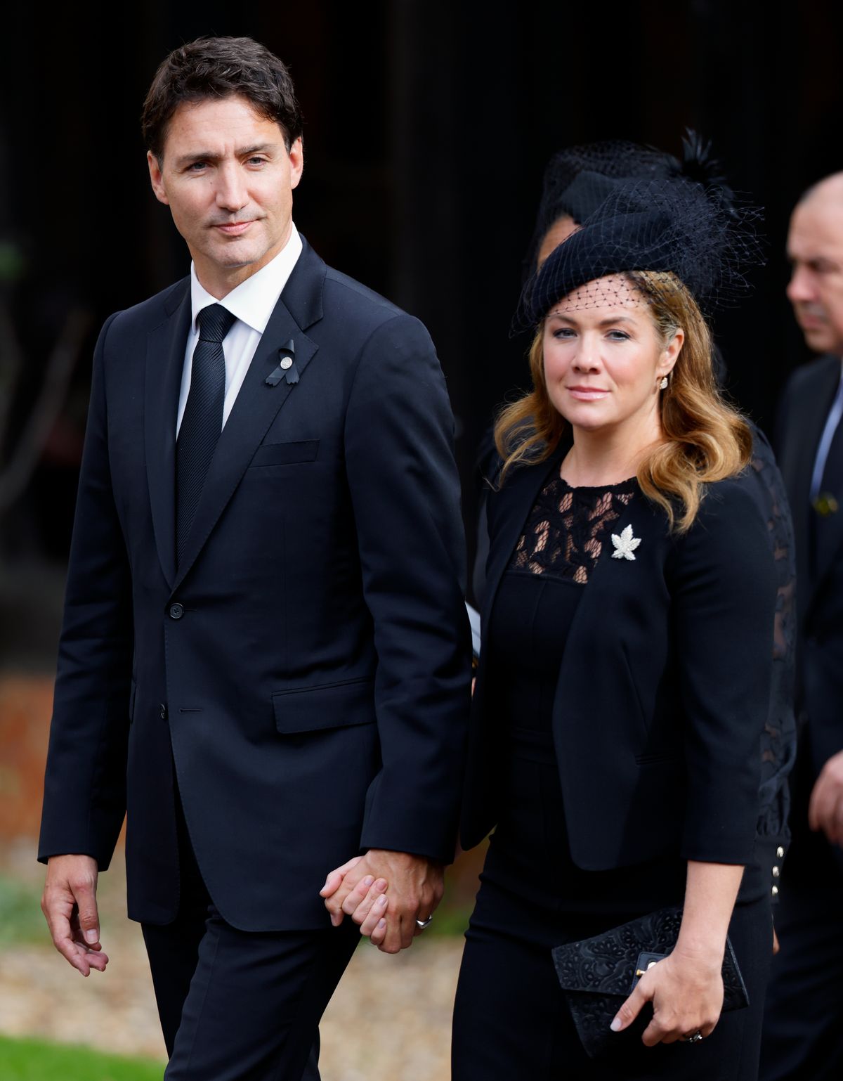 Justin Trudeau és Sophie Grégoire Trudeau Erzsébet királynő temetésén 2022-ben