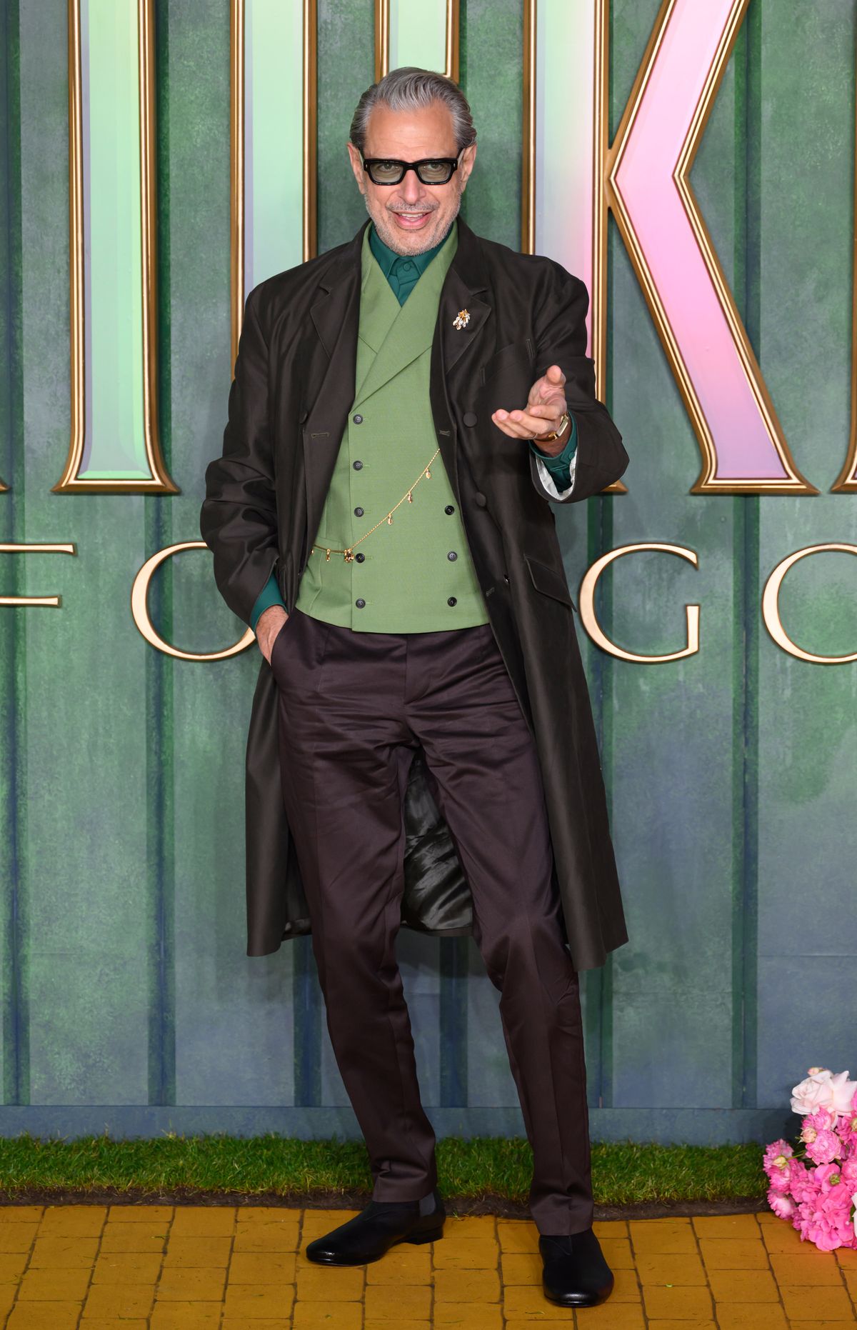 LONDON, ENGLAND - NOVEMBER 10: Jeff Goldblum attends the "Wicked: For Good" European Premiere at Cineworld London Leicester Square on November 10, 2025 in London, England. (Photo by Karwai Tang/WireImage)