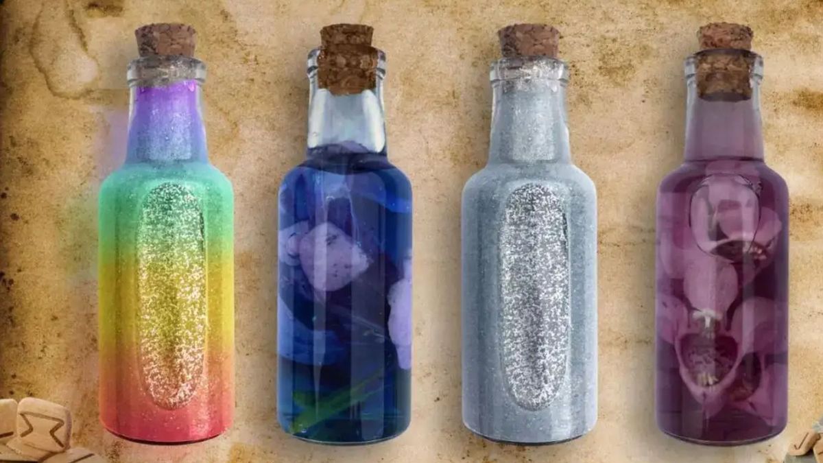 Személyiségteszt különböző színű üvegekkel.