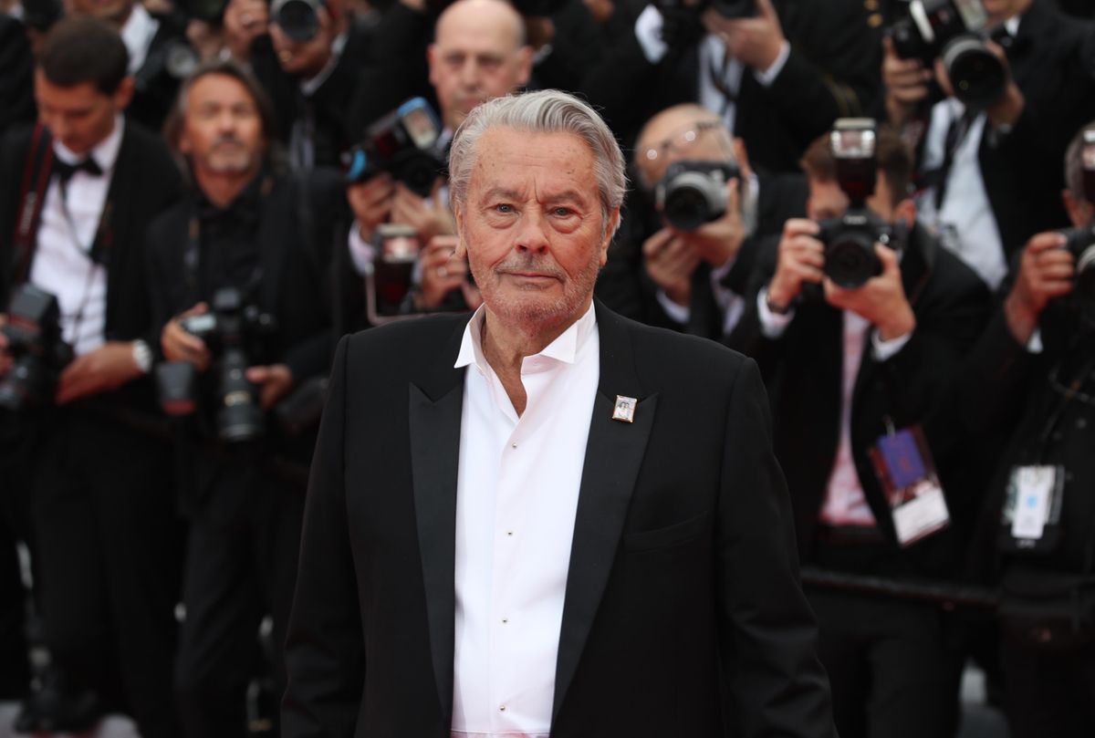 CANNES, FRANCE - MAY 19: Alain Delon attends the screening of "A Hidden Life (Une Vie Cachée)" during the 72nd annual Cannes Film Festival on May 19, 2019 in Cannes, France. (Photo by Mike Marsland/WireImage)