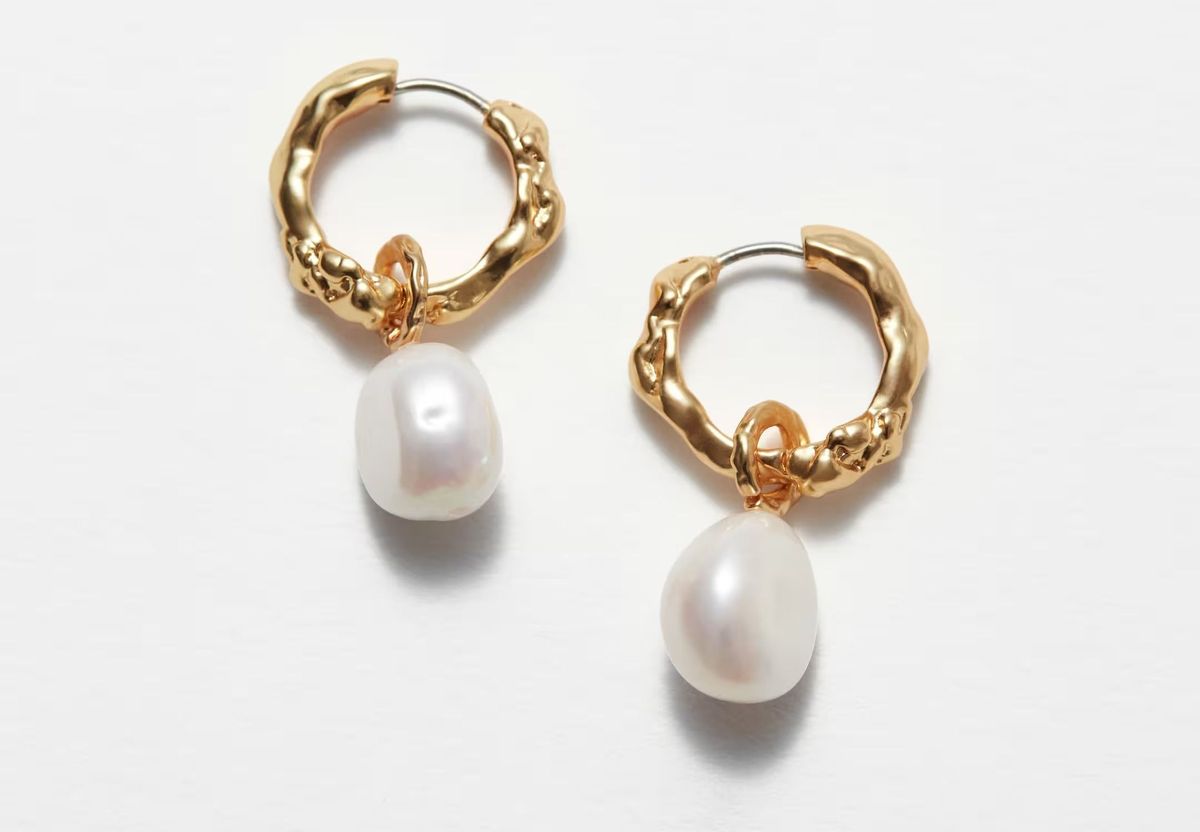 formázott gyöngyös karika fülbevaló