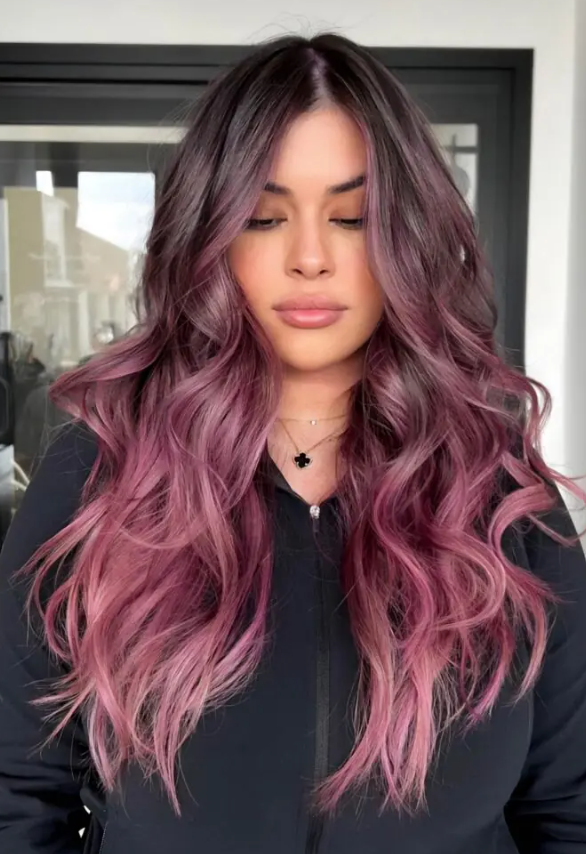 rózsaszín ombre haj.