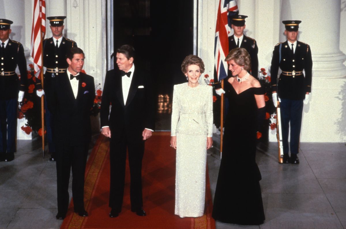 Diana hercegné és Károly herceg a Fehér Házban.