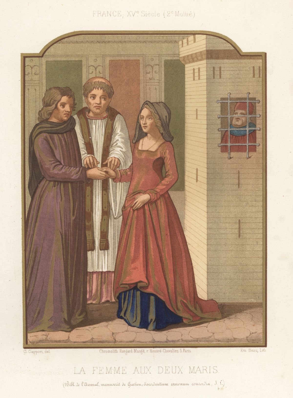 Egy korabeli festményen két pár házasságot kör, de az első éjszaka joga valójában sosem létezett, mint középkori szokás.