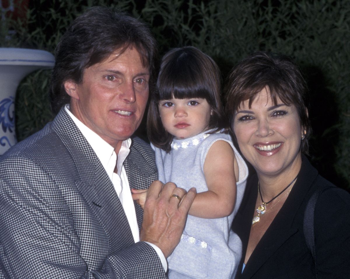 Bruce Jenner, Kris Kardashian and daughter Kendall Jenner attend 'Mulan' on June 5, 1988 at the Hollywood Bowl in Hollywood, California. (Photo by Ron Galella, Ltd./Ron Galella Collection via Getty Images)