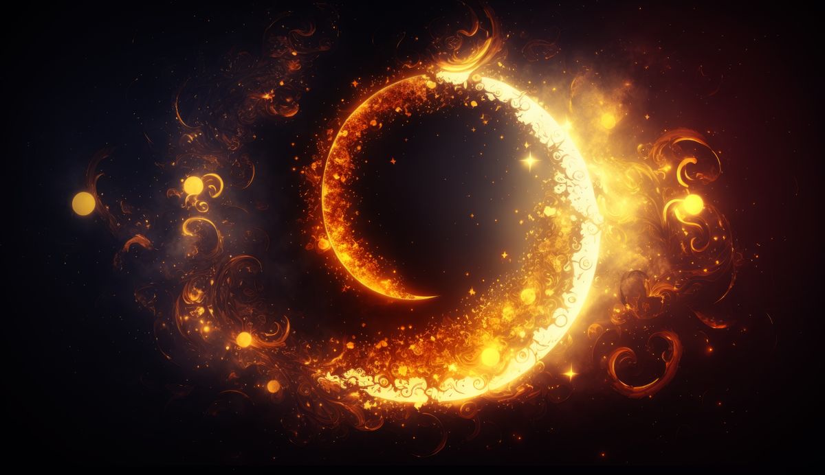 Ornamental moon background. generative ai