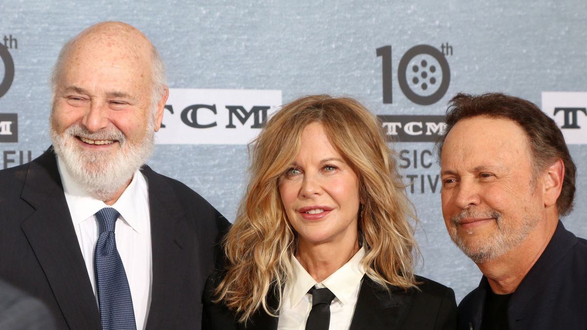 Rob Reiner, Meg Ryan és Billy Christal a Shelly és Kelly évfordulóján,Los Angelesben.