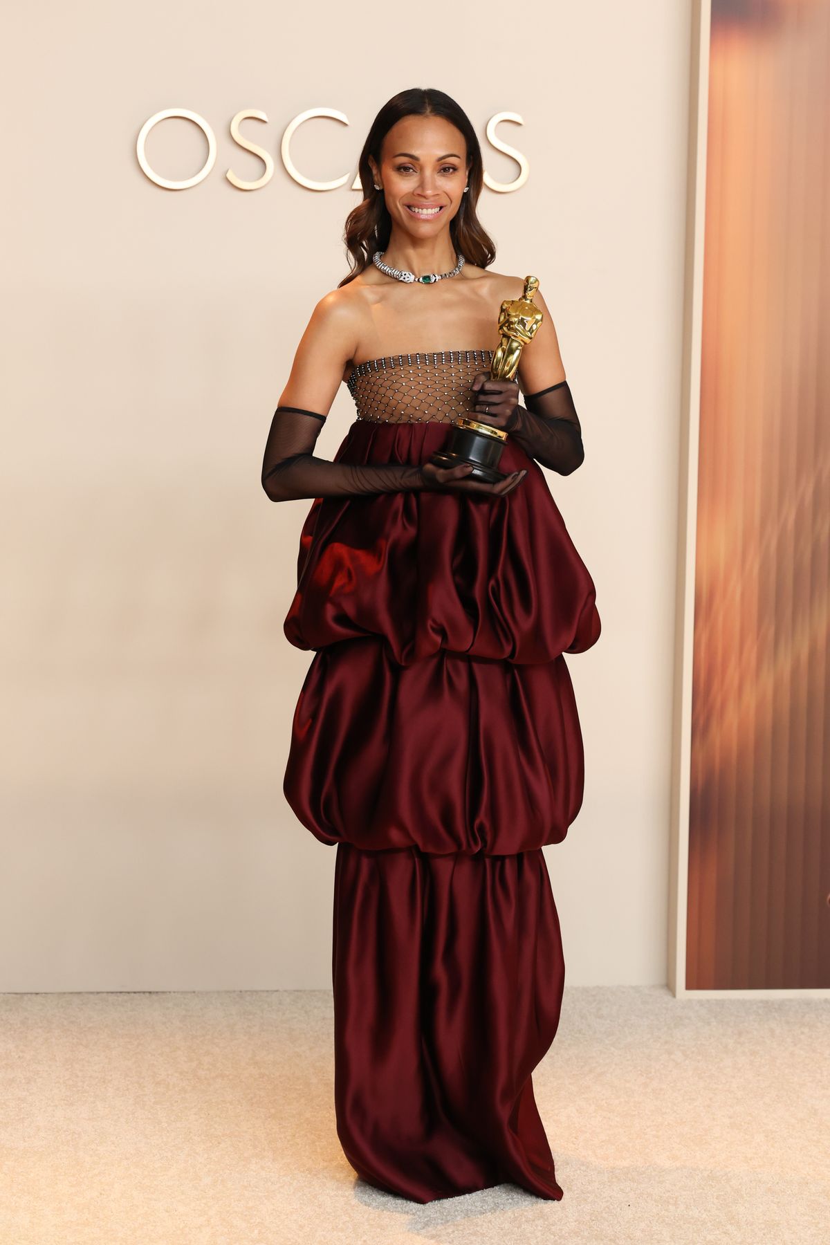 Zoe Saldana at the 97th Oscars held at the Dolby Theatre on March 2, 2025 in Hollywood, California. (Photo by JC Olivera/WWD via Getty Images)