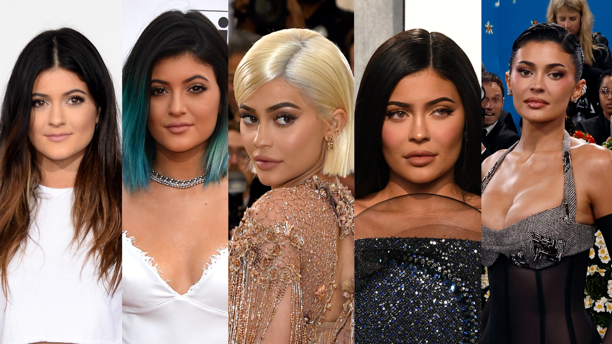 kylie jenner arca az évek során