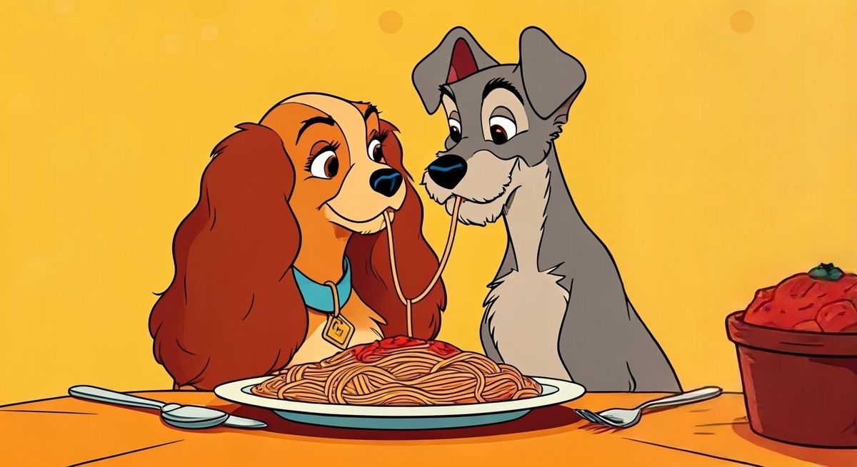 Kínos randi: Susy és Tekergő legendás spagettis jelenete, ami a valósűgban elég kínos első randi lenne.