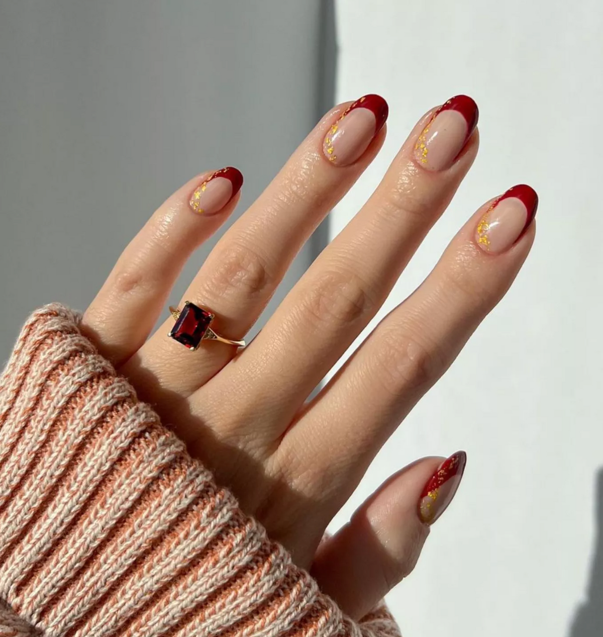 arany piros karácsonyi köröm