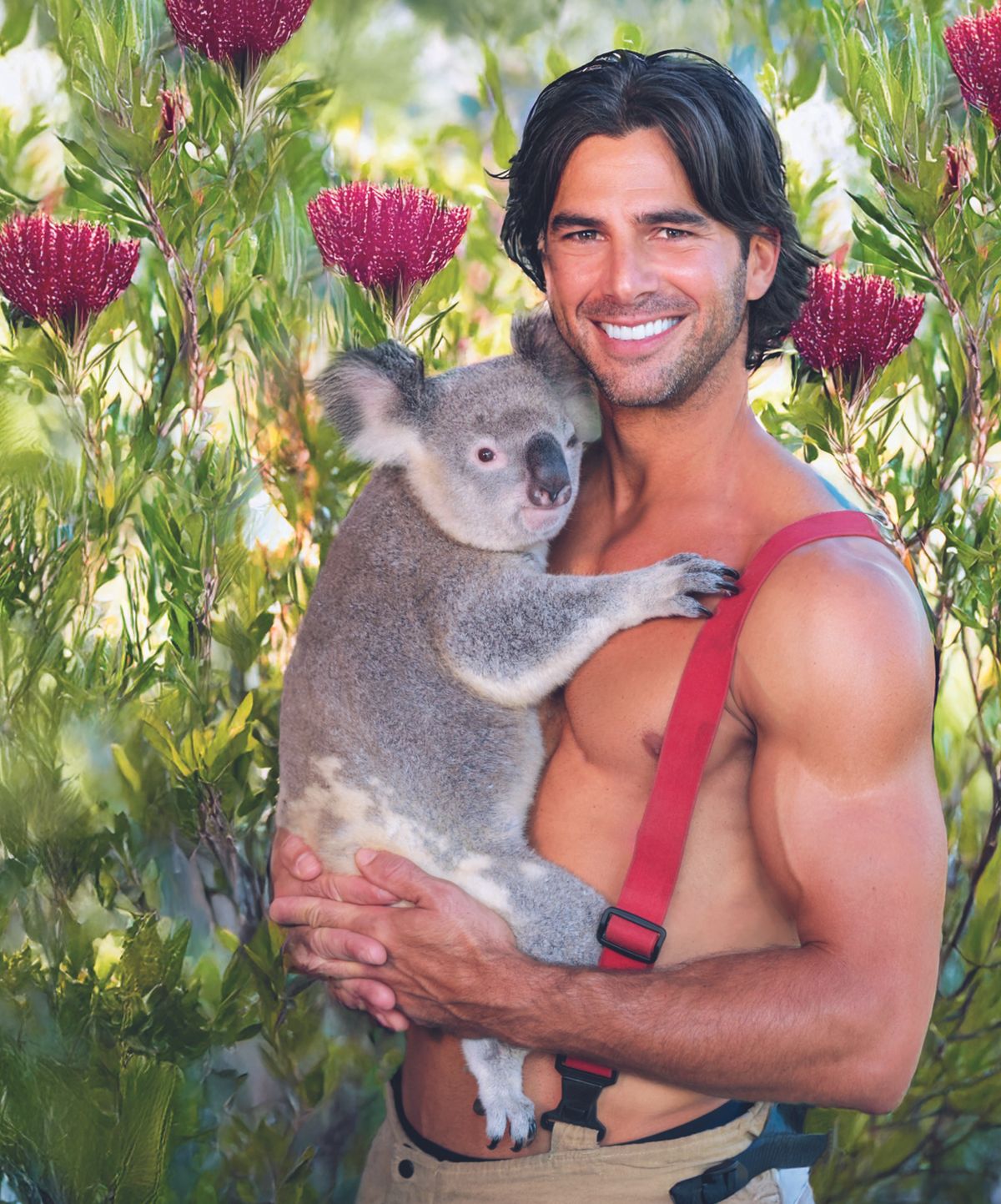 ausztrál tűzoltók – fotózkodás egy koalával